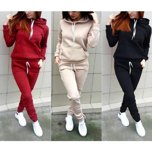 2021 Women Sportswear Autumn Tracksuit Hoodies Pants Tracksuit Sweatshirt Sweat Suit Gym Running Fitness Plus Size Jogging Set