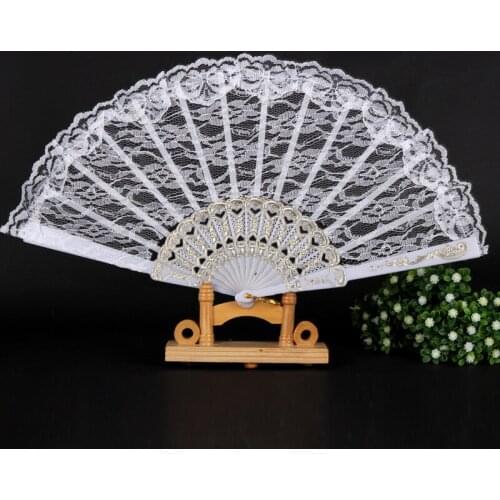 250pcs/lot fedex free shipping white lace fan,lace hand fan for wedding gift favor
