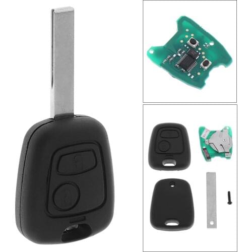 433MHz 2 Buttons Replacement Car Remote Key with ID46/7961 Chip and HU83 Blade Fit for Citroen 73373067C/Peugeot 307 2000-2017