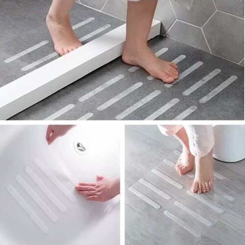 5PCS Stair Steps Anti-slip Bathroom Bathtub Transparent Non-slip Stickers Bathroom Shower Anti-slip Strip Bathroom Accessories