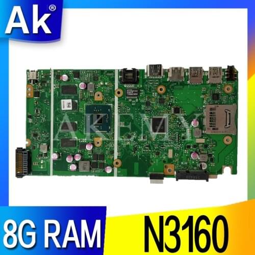 Akemy X541SA motherboard For Asus X541SA X541S F541S CPU/N3160 8GB/Memory laptop motherboard tested 100% work original mainboard