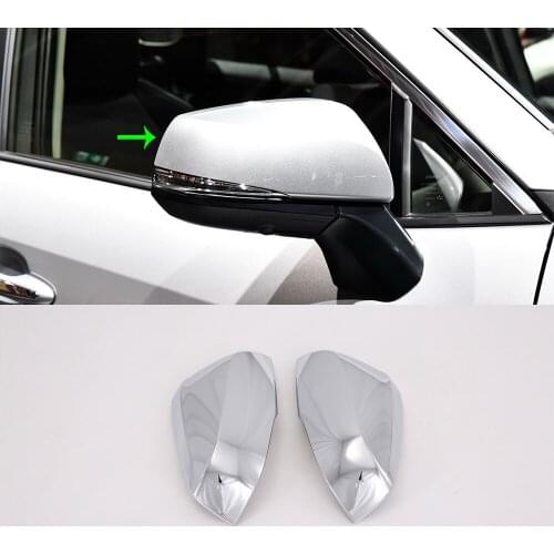 Car Accessories Exterior Decoration ABS Chrome Rearview Side Door Mirror Cover Trim For Toyota RAV4 2019 Car-styling