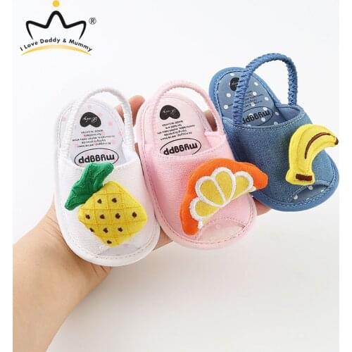 Summer Baby Sandals Boy Girl Cute Banana Pineapple Pattern Newborn Toddler Baby Shoes Non-slip Cotton Soled Baby Girl Sandals