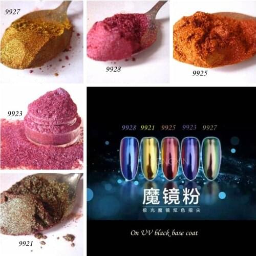 Colorful Magic Mirror Powder Chrome Refective Nail Powder Metallic Nail Polish Effect Glitter Shinning Pigment