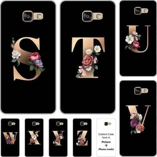 Flower 26 English Name Letters Custom Initial Case For Samsung Galaxy A7 2016 A7100 A710F A710M 5.5" Soft Silicone Cover
