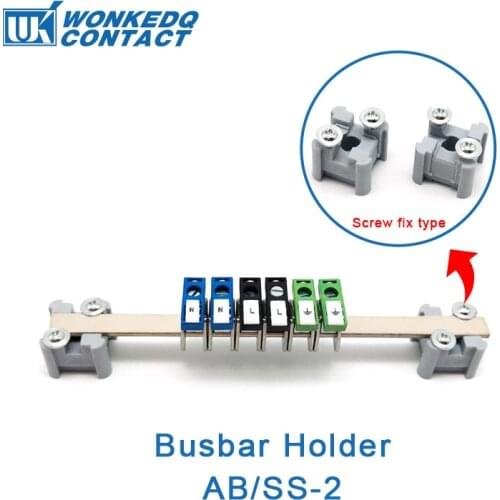 BusBar Holder AB/SS AB/SS-2 For 3*10mm 6*6mm Busbar Terminal Block One Layer Clamp Direct / Screw Tighten Type Support Bracket