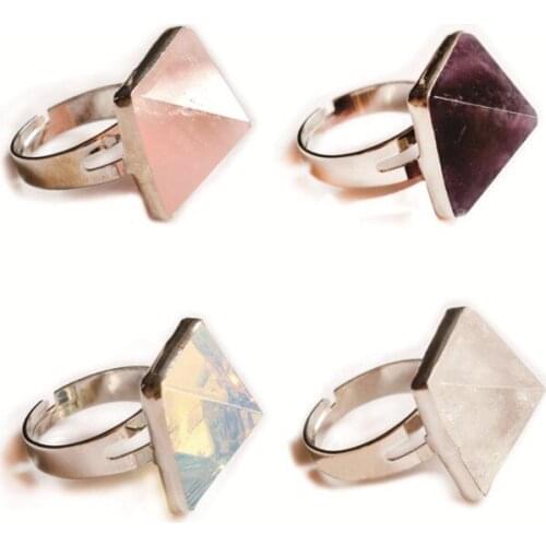 Druzy Fashion Natural Stone Opal Ring White Crystal Vintage Jewelry Silver Color Ring for Women Party Gift Wedding Free Shipping