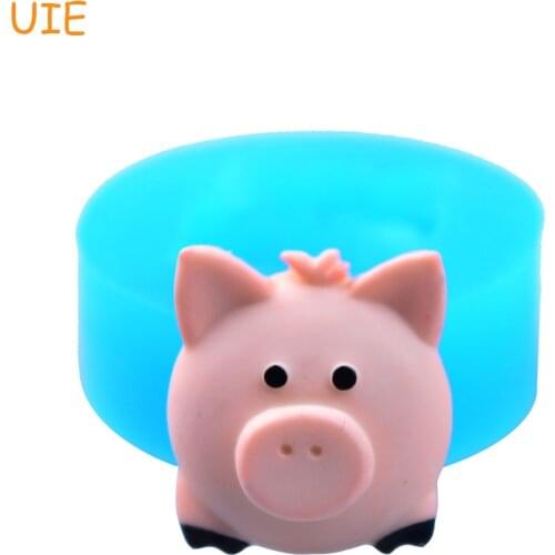DYL032U 17.8mm Pig Flexible Silicone Push Mold for Fondant, Sugarcraft, Cake Decoration, Polymer Clay, Resin, Chocolate, Candy