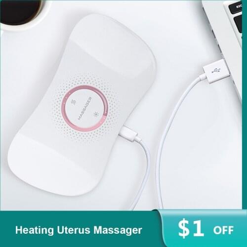 Electric Heating Uterus Massager Device EMS Vibrating Massage Belly Protection Menstrual Pain Relief USB Charging Wireless