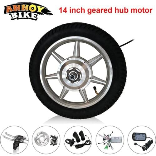 High Torque Electric brushless gear hub motor 14'' 36V/48V 200W/250W/350 electric robot motor electric wheelbarrow carts motor