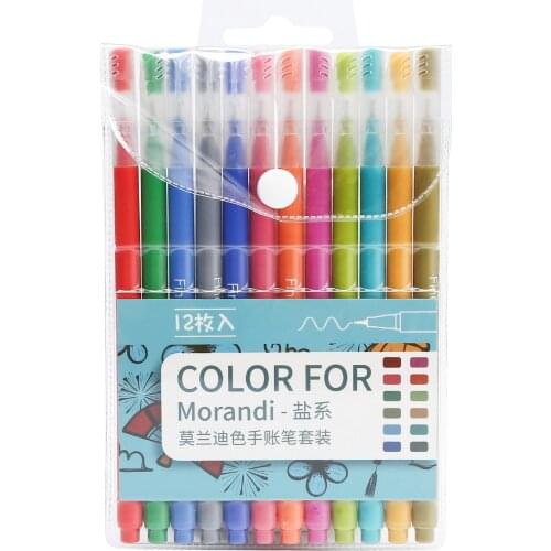 12 Colors Fineliner Color Pens 0.4mm Fine Point Drawing Pen Markers for Note Taking Writing Coloring Planner Art Supplies