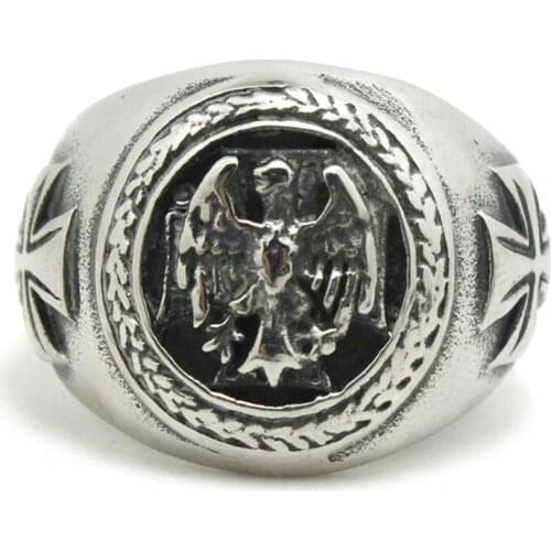 Eagle Cross Biker Ring Top Quality 316L Stainless Steel