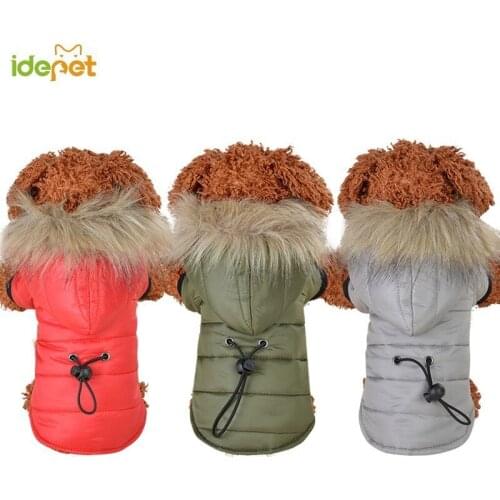 Dogs Jacket XS-XL Pet Dog Coat Warm Dog Clothes For Chihuahua Soft Fur Hood Puppy Winter Jacket Clothing french bulldog 38