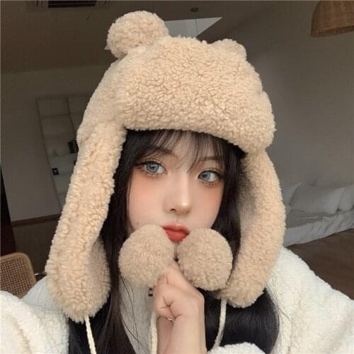 Lamb like hair Cute and versatile warm hat