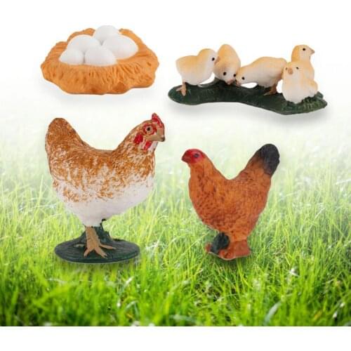 Simulation Animal Chicken Duck Goose Swan Growth Cycle Simulation Poultry Home Desk Ornament Kids Cognitive Educational Toys