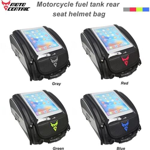 Motorcycle Touch Screen Tank Bag High Capacity Helmet Storage Bag Motocross Rider Backpack Rear Seat Bag Portable Handbag