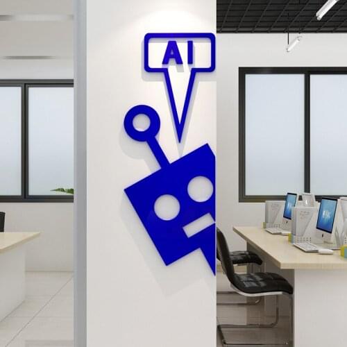 WS193 Robot wall sticker company inspirational culture artificial intelligence office background wall creative acrylic