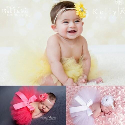 Newborn Baby Feather Lace Tutu Skirt Outfits Suit Photography Props Baby Girls Costume Princess Headdress Flower Headband