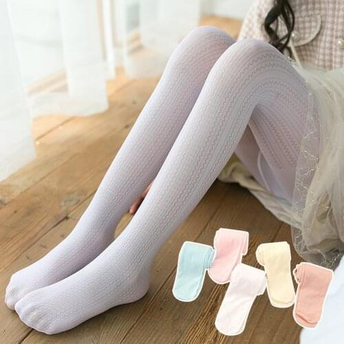 2021 Summer New Kids Girl Tights Breathable Mesh Stocking Baby Bow Cotton Pantyhose Baby Mosquito-Proof Pantyhose