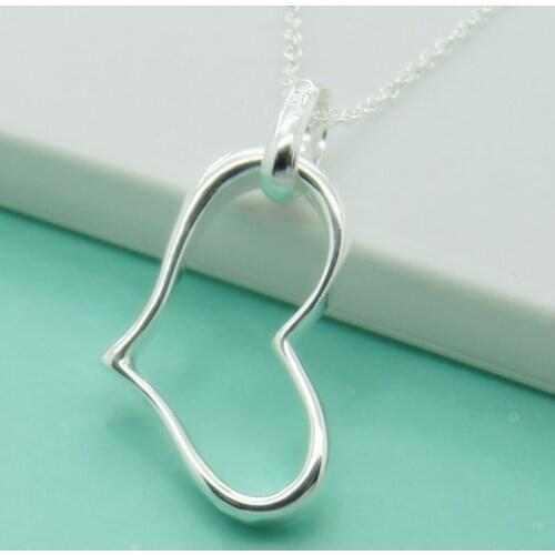New Luxury Heart Pendant Choker Necklace 925 Sterling Silver Chain Necklaces For Women Wedding Jewelry Gifts