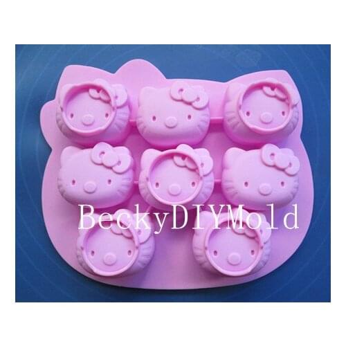Wholesale!!! 1pcs 6-holes Two Style Cat Food Grade Silicone Cake/Jelly/Pudding/Ice/Candy DIY Mould
