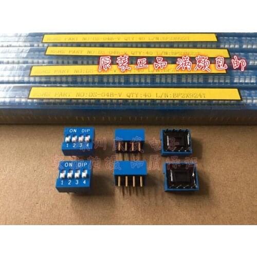 Original new 100% DS-04B-V positive dial code switch 4-bit straight plug vertical 2.54mm