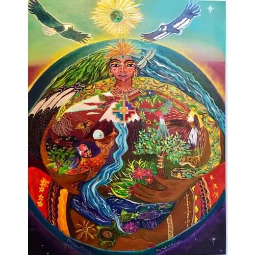 Pachamama Is Revered By The People Of The Andes By The Goddess Of Painted Tapestry Art Home Decoration