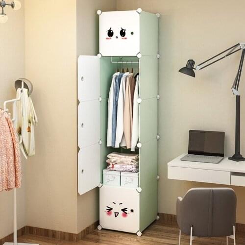Plastic wardrobe adults with thickened assembly detachable simple durable economic rental house narrow small