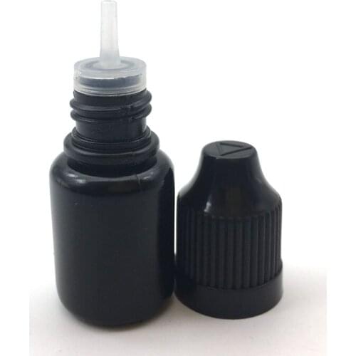 5pcs Empty 5ml Black PE Soft Plastic Dropper Bottle With Childproof Cap E Liquid Needle Vial