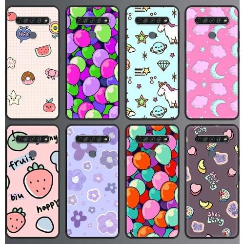 Silicone Phone Case for LG K41s K61 K50 G6 K40s K50s K40 G8 K51 G7 K52 K42 K71 Soft Black Shell Cover Cute Candy Color Couples