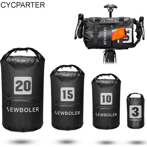 Bike Front Tube Bag Waterproof NEWBOLER 10L/13L/15L/18L/20L Bicycle Handlebar Basket Pack Cycling Frame Pannier MTB Bikepacking