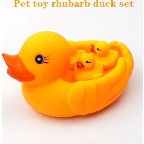 Pet supplies rubber toys bath play water pinch called little yellow duck pet toy big yellow duck set,Q234