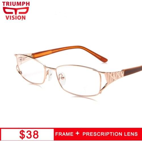 TRIUMPH VISION Prescription Glasses Women Spectacles Frame Eyeglasses Progressive Reading Glasses Computer Anti Blue Ray Glasses