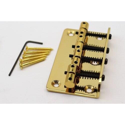 1 Set Top Load Vintage 4 String Bass Bridge Saddle Precision Jazz for FD P-Jazz Bass Black/Gold