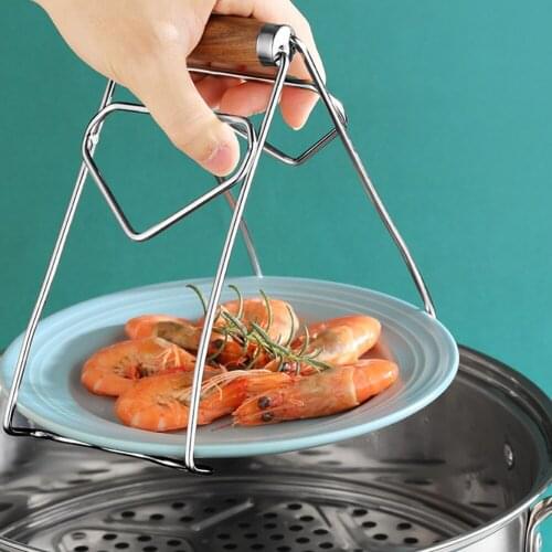 1pc Anti-Scalding Plate Bowl Clips Anti-Slip Dish Lifter Folding Tongs Home Tools Pan Gripper Kitchen Gadgets Stainless Steel
