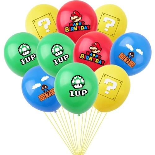 10 pcs Super mary theme Cartoons Mario Latex balloon boy Childrens birthday party decoration balloons Party decoration balloons