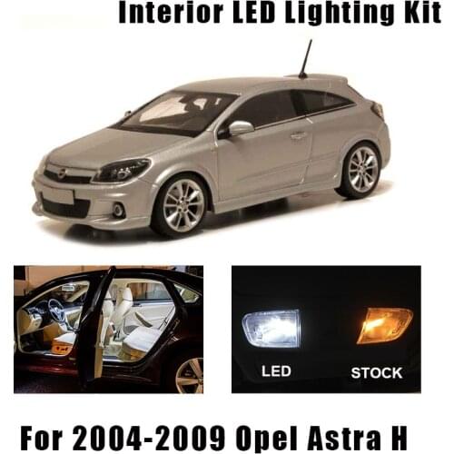 15 Bulbs White Canbus Car LED Interior Light Kit Fit For 2004-2009 Opel Astra H Map Dome Cargo Vanity Mirror Light