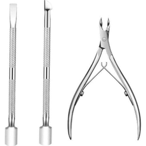 3PCS Professional Nails Cuticle Pusher Finger Dead Skin Remover Nail Nippers Cutter for Manicure Pedicure Accessories Art Tools