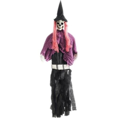 50LB Halloween Hanging Ghost Scary Skull Head Flying One-Eyed Pirate Witch Robe Skeleton Pendant Charm Haunted House Party Props