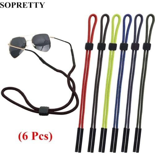 6 Pcs ) Solid Adjustable Eyewear Retainer , Sunglasses Holder Strap , Retainer for Reading Glasses and Myopia Glasses - C013
