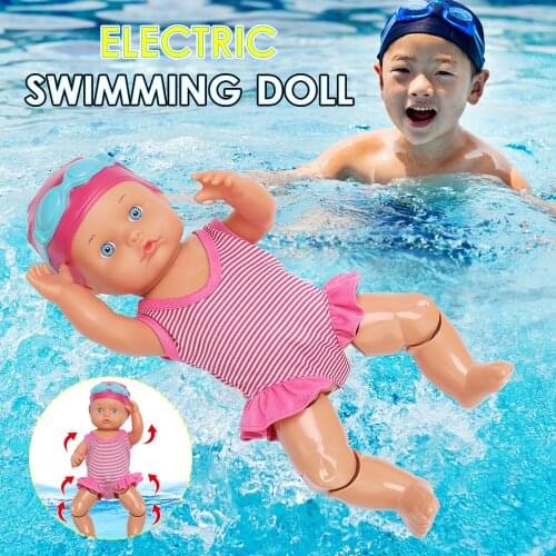 Baby Swimming Doll Waterproof Education Smart Electric Dolls Joint Movable Swim Dolls Gift Toy For Children Infant Bath Toy