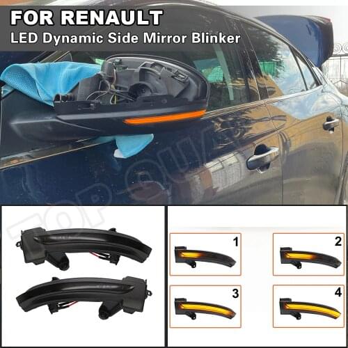 For Renault Megane IV Mk4 Talisman 2016-2019 Dynamic LED Side Mirror Blinker Flashing Lamp Turn Signal Light Car Accessories