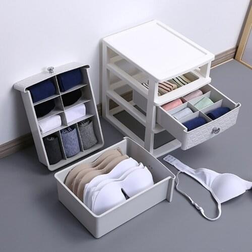 Double-Layer Underwear Storage Box Drawer Division Household Wardrobe Plastic Container Closet Organizer For Panties Socks Bra