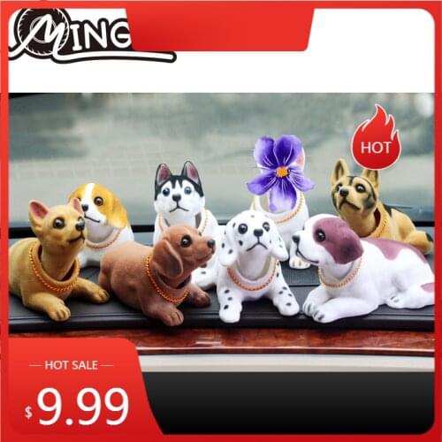 Nodding Dog Funny Shaking Head Toys Cute Bobblehead Puppy Dolls Swing Car Ornaments Home Auto Interior Decor Car Dashboard Toys