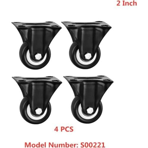 4 Pcs/Lot Casters 2 Inch Silent Bearing Wheel Height 7cm Black Diamond Directional Caster Electrophoresis Gold