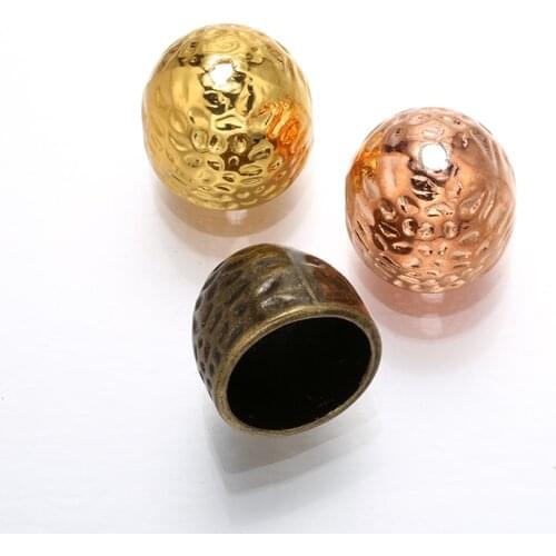 5 pcs antique Tassel Caps Leather Cords Bell Buckle end tips jewelry making Findings DIY Accessories