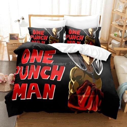 ONE PUNCH MAN Bedding Set Cartoon Anime Duvet Covers 3D Bedding Pillowcases Kids Cartoon Comforter Bedding Sets Bed Linen