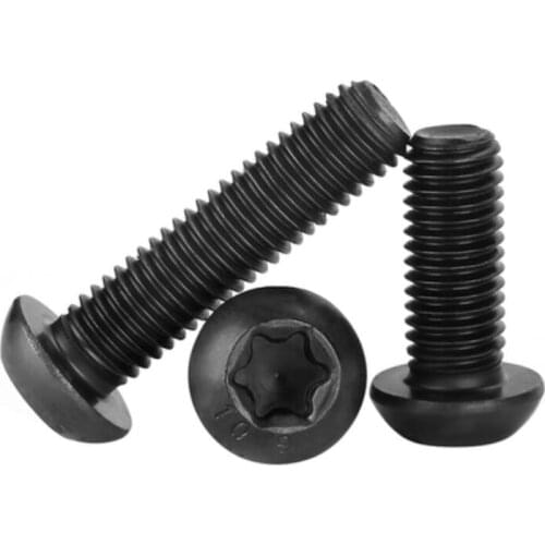 Torx Truss safety screws M3 M4 M5 M6 M8 M10 size mushroom security male bolt full thread fastener 6-40mm long black carbon steel