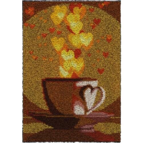 Latch Hook Kits DIY Carpet Rug coffee Plush Wall Tapestry Kits Crochet Floor Mat Thick Yarn Cushion Arts & Crafts 87*61cm