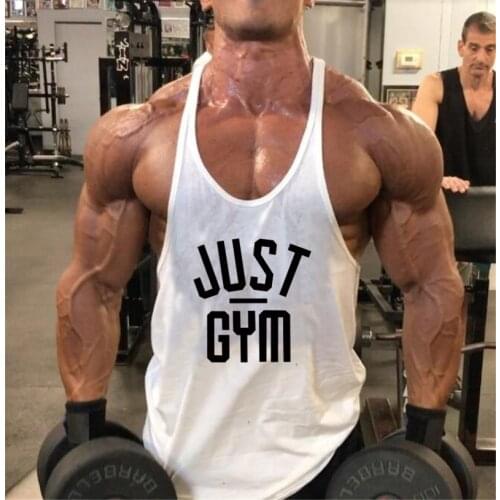 Fitness Vest Mens Bodybuilding Stringer Tank Top Men Cotton Gym Clothing Y Back Sleeveless Shirts for Muscle Men Workout Tanks
